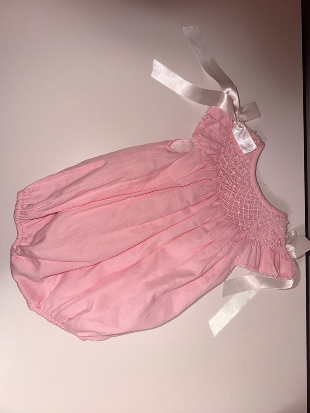 Classic Pink Smocked Baby Dress - Brand